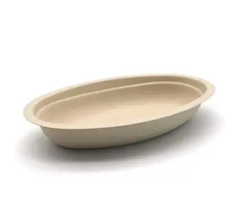 대형 딥 스퀘어 런치 보울로가는 700 ml 오일 수지 사탕 수수 바가스 섬유 일회용 자연 식품